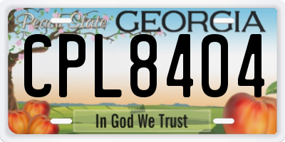 GA license plate CPL8404