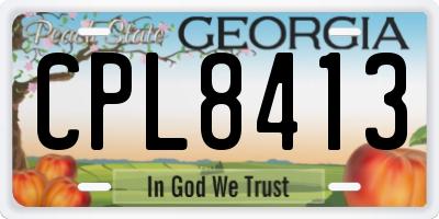 GA license plate CPL8413
