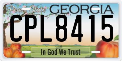 GA license plate CPL8415