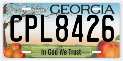 GA license plate CPL8426