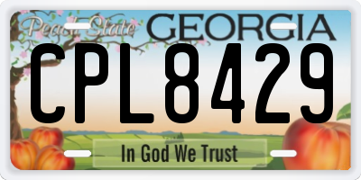 GA license plate CPL8429