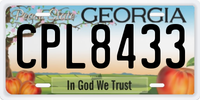 GA license plate CPL8433