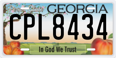 GA license plate CPL8434