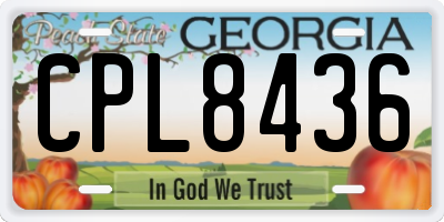 GA license plate CPL8436
