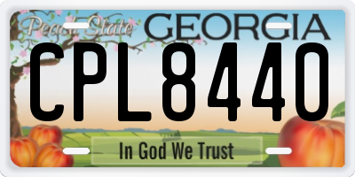 GA license plate CPL8440