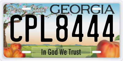 GA license plate CPL8444