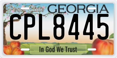 GA license plate CPL8445