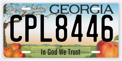 GA license plate CPL8446