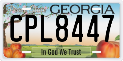 GA license plate CPL8447
