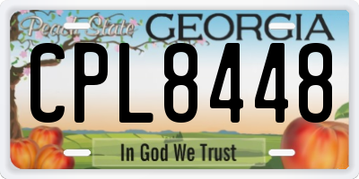 GA license plate CPL8448