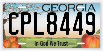 GA license plate CPL8449