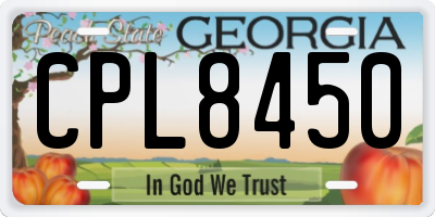 GA license plate CPL8450