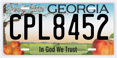GA license plate CPL8452