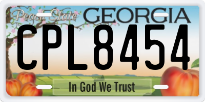 GA license plate CPL8454