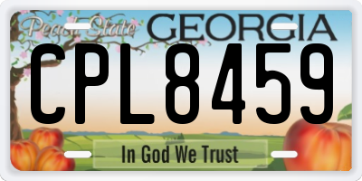 GA license plate CPL8459