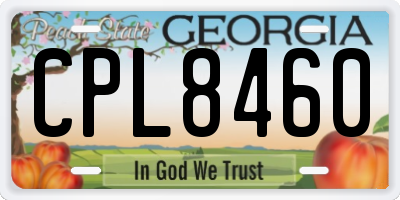 GA license plate CPL8460