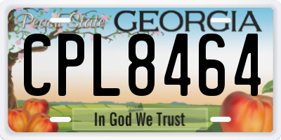 GA license plate CPL8464