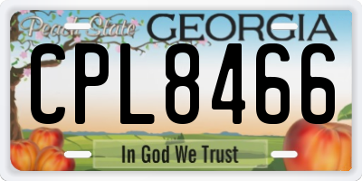 GA license plate CPL8466
