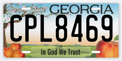 GA license plate CPL8469