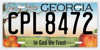 GA license plate CPL8472