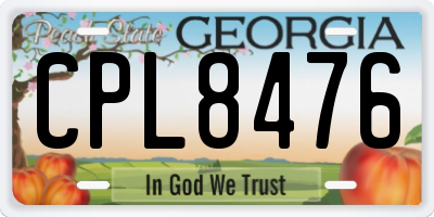 GA license plate CPL8476