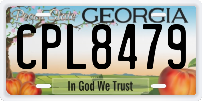 GA license plate CPL8479