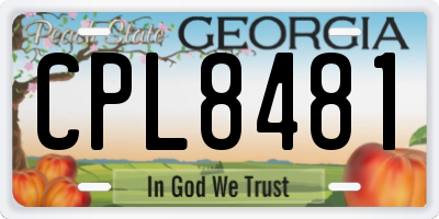 GA license plate CPL8481