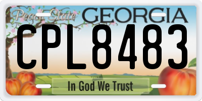 GA license plate CPL8483