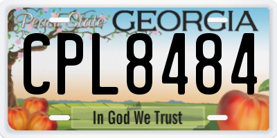 GA license plate CPL8484