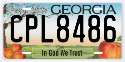 GA license plate CPL8486
