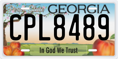 GA license plate CPL8489