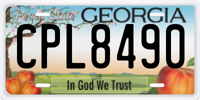 GA license plate CPL8490