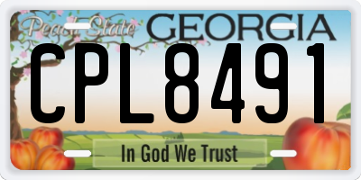 GA license plate CPL8491