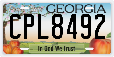 GA license plate CPL8492