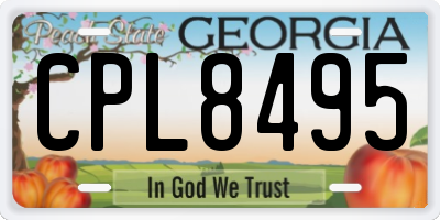 GA license plate CPL8495