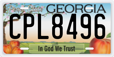 GA license plate CPL8496