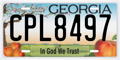 GA license plate CPL8497
