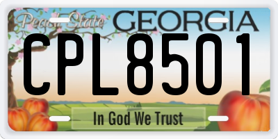 GA license plate CPL8501