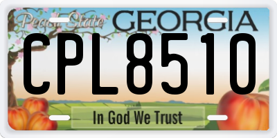 GA license plate CPL8510