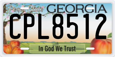 GA license plate CPL8512
