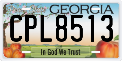 GA license plate CPL8513