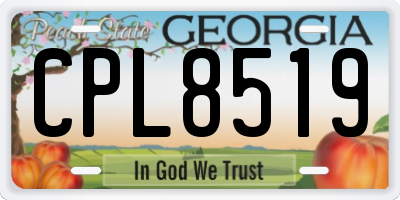 GA license plate CPL8519