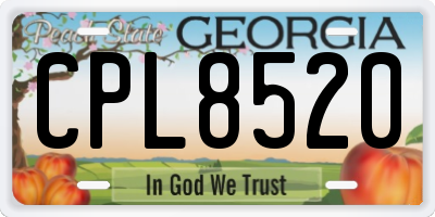 GA license plate CPL8520