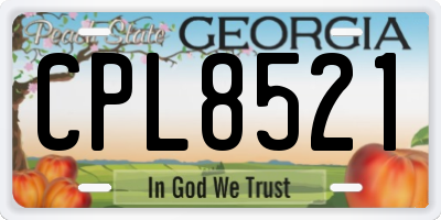 GA license plate CPL8521