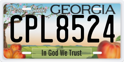 GA license plate CPL8524