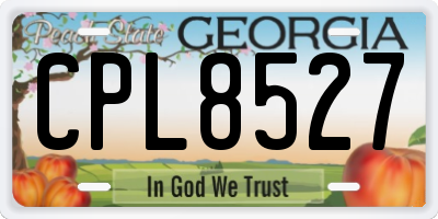 GA license plate CPL8527
