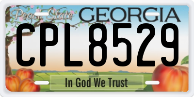 GA license plate CPL8529