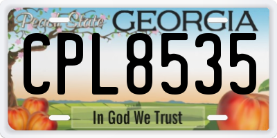 GA license plate CPL8535