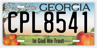 GA license plate CPL8541