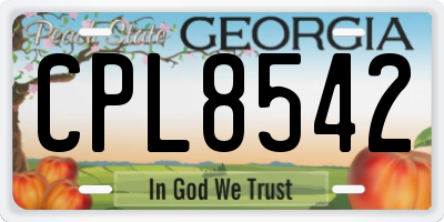 GA license plate CPL8542